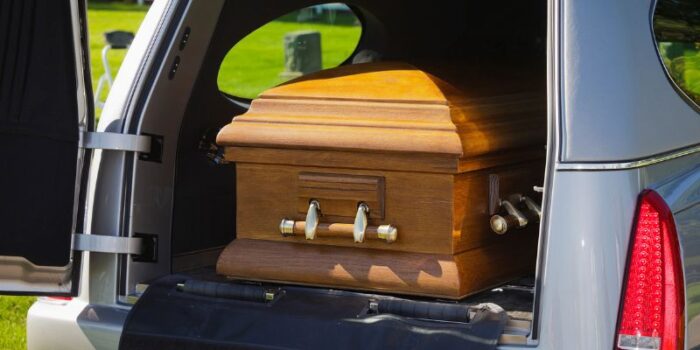 Casket in Hearse